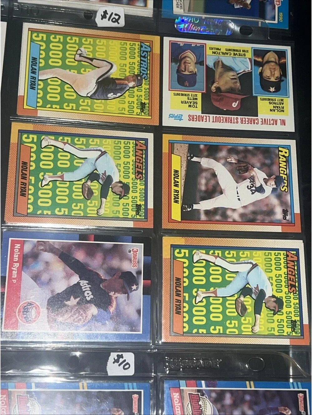 Lot Of 32 Nolan Ryan Baseball Cards Astros Rangers